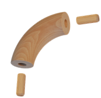 drevený spojovací oblúk (ø 42mm /90°), materiál: buk, brúsený povrch bez náteru EDB-90S