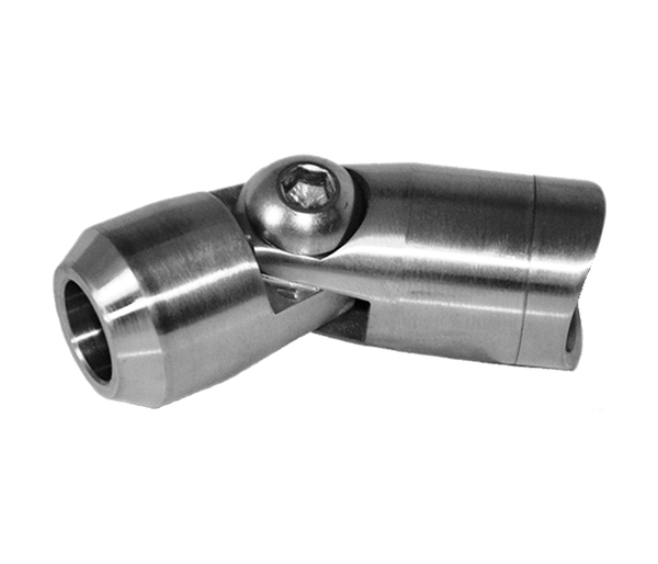 držiak tyče (ø 12mm) nastaviteľný s kĺbom na trubku ø 42.4mm (40x17.5x22mm), brúsená nerez K320 /AISI304