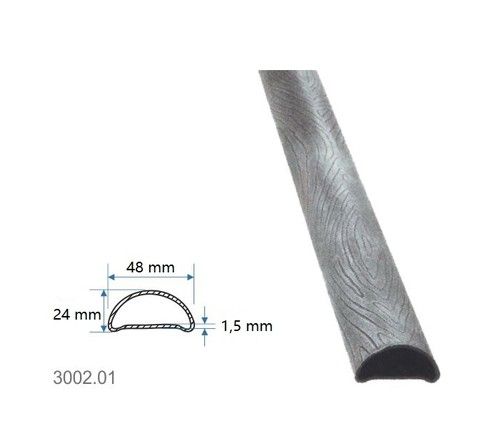 madlová tyč dutá 48x20x1,5mm, vzor kôra 3m 3002.01-3