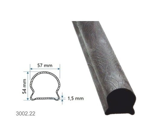 madlová tyč dutá 51x50x1,5mm, vzor kôra 3m 3002.22-3