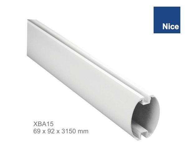 Nice XBA15 hliníkové oválne rameno, farba biela, rozmer: 69 x 92 x 3150mm pre M-BAR, L-BAR