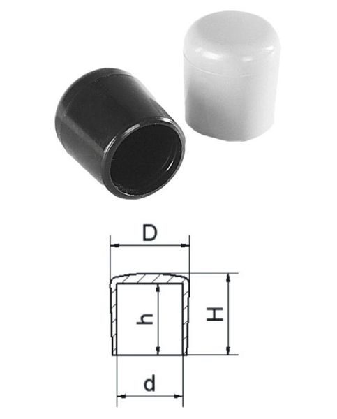 Vonkajšia krytka 17,9x18,6mm čierna plastová ZZO18