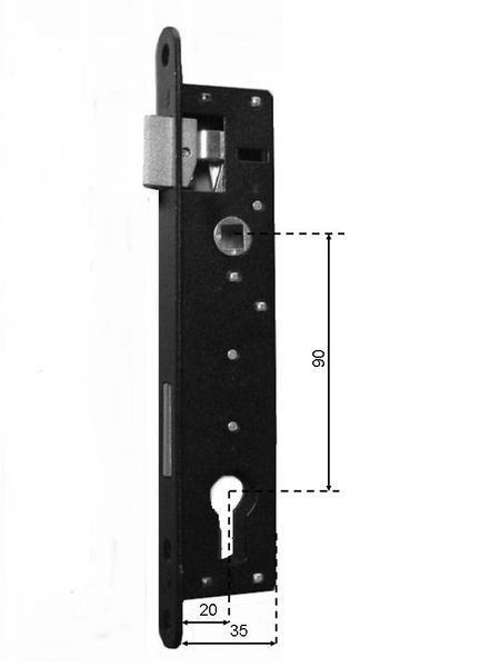 Zámok vložkový ZM90/35mm s čiernou prednou lištou